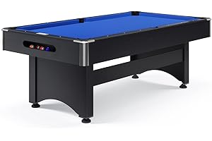 ‎SPORTIME Sportime Pool Billardtisch Galant | 8 ft | Pooltisch mit Punktzählwerk, Kugelrücklaufsystem, Naturkautschuk Banden | Spielfläche 224x112 cm | Royal-Blau | Markenqualität