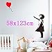 Produktbild ALLDOLWEGE Home Decor Ragazza con amore palloncini muro di graffiti Sticker Home Decor adesivo, 58 * 123cm la decalcomania decorazione murale la decalcomania ARTE STICKER ADESIVO
