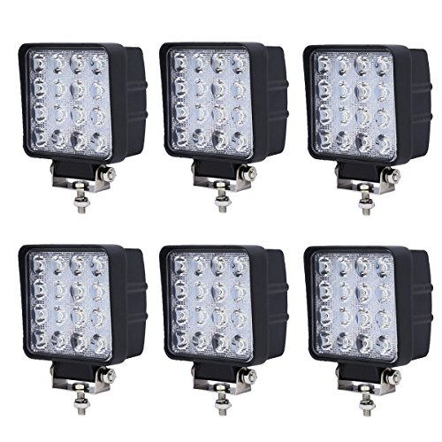 HJ® Focos led de trabajo, 48 W, 4320 lm, faro led adicional IP67, offroad, resistentes al agua, proyector, 12 V, 24 V, clase energética A++