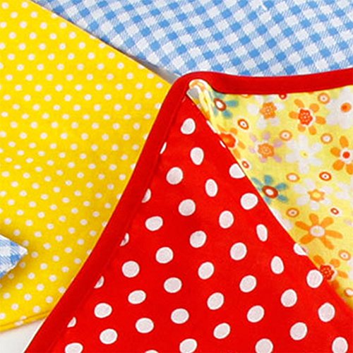 Nikgic Wimpelkette Baumwolle Wimpel Bunting Farbenfroh Wimpeln Dreieck Wimpel Fahnen Banner für Geburtstag Party Dekor - 3