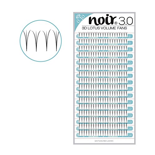 Noir® 0.10 3D Lotus Premade Volume Fans Semi Permanent Eyelash Extensions Tray (C MIX)