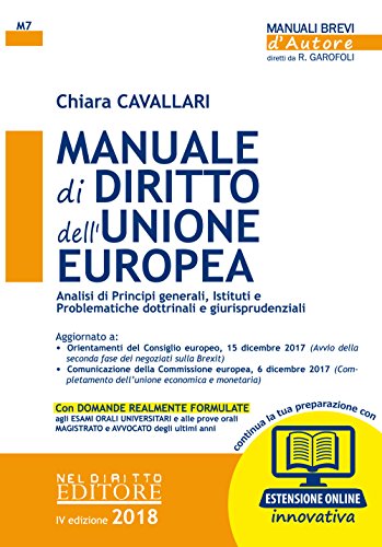 Manuale di diritto dell'Unione Europea. Analisi dei principi generali, Istituti e problematiche dottrinali e giurisprudenziali. Con espansione online libro