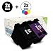 Produktbild 4er Set - Mehrwegtoner remanufactured Drucker Patrone 21 Black + 22 Color XXL - für HP PSC 1400 1402 1410 1410XI 1415 - XL Befüllung - ersetzt original HP 2x 21 / 2x 22