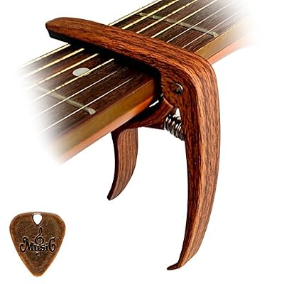 Cantus Capodastre pour guitare Alliage de Zinc Couleur Bois avec broches Extracteur