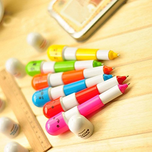 JUNGEN Kugelschreiber niedlich Ausdruck Pille Perle Stift Schüler Schreibwaren teleskopischen Stift Kunststoff Stift 6 Stück - 6