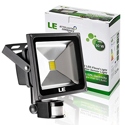 LE 30W Fluter mit Bewegungsmelder ersatzt 75W HPS 2100lm Strahler Kaltweiß IP65 Wasserdicht sensor außenleuchten led Flutlicht Scheinwerfer Außenleuchten - 2