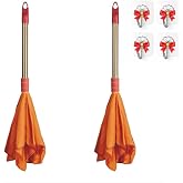 SLYRA - Dusting Orange Cloth with Handle | Removable Cotton Dry Cleaning Duster Jhatki | for Home, Office & Furniture Cleanin