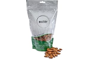 NULTHY - Almendra Tostada Con Piel BIO - Sin Sal - Origen España - Frutos Secos Naturales - Sin Gluten - Vegano (1000 Gr)