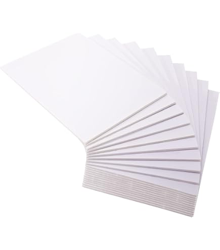 MIVIDE 20 Pannelli Schiuma A5 5mm (14.8x21 Cm) – Doppio Lato Bianco Per Modellismo E Scuola