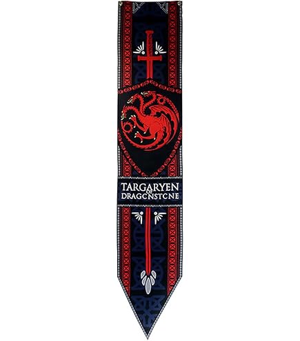 Bannière Game Of Thrones – Maison Targaryen – 150 X 45 Cm – Polyester Haut De Gamme – Couleurs Vives – Décoration Fan – Cadeau Idéal