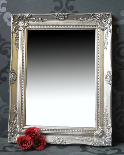 Spiegel Wandspiegel Flurspiegel ISABELLA antik silber Barock 46,5 x 37 cm - 4
