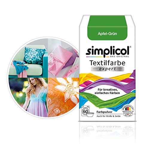 Simplicol Textilfarbe expert Für kreatives, einfaches Färben – 1744 – „Apfel-Grün“ – Neu! – 2er-Pack - 2