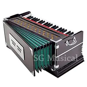 SG Musical Store 9 Stopper, Chudidaar Bellow, 42 key, Two reed, Bass Male, Kapler, Harmonium with Cover