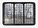Produktbild Industrial Bath Mat, Old Large Window with Broken Panes Deserted Hall Forest Trees Winter, Plush Bathroom Decor Mat with Non Slip Backing, 23.6 W X 15.7 W Inches, Grey White Army Green