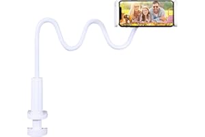 Hosann Century Soporte de cuello de cisne flexible para teléfono móvil, brazo ajustable, 360 soportes de teléfono móvil giratorio para cama, escritorio, cocina, 4.7-7 pulgadas (blanco)