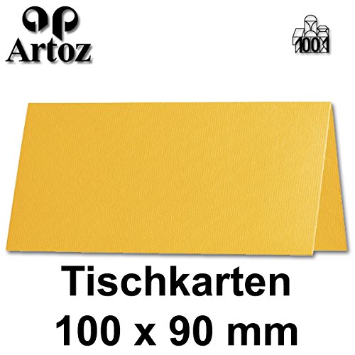 50x original ARTOZ Tischkarten // SERIE 1001 // 100 x 90 mm // Sonnengelb // +alle Farben