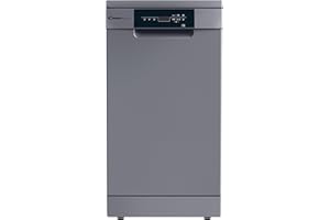 Candy Brava CDPH 2D1047S Lavastoviglie Slim a Libera Installazione, 10 Coperti, 5 Programmi, Ciclo Rapido, Classe E, AxLxP 85x45x58 cm, Argento [Classe di efficienza energetica E]