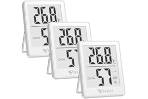 DOQAUS Igrometro Digitale Termometro Interno, [3 Pezzi] Termometro Ambiente Interno con Livello di Comfort,Mini Termoigrometro,Accurato Monitor Temperatura e umidità per Casa, Ufficio, Serra