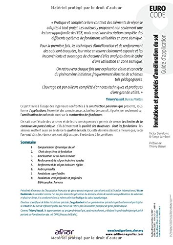 Livres Couvertures de Fondations et procédés d'amélioration du sol: Guide d'application de l'Eurocode 8 (parasismique).