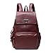 Produktbild Damen Vintage PU Leder Rucksack Laptop Schule College Bookback,Red-M