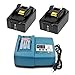 Produktbild Ersatz Makita Ladegerät mit 2X Akku 18V 4.0Ah mit Ladeanzeige für Makita Baustellenradio BMR100 BMR102 DMR100 DMR110 DMR101 DMR103B BMR104 BMR103 DMR104 DMR105 DMR106 DMR102 DMR109 DMR108 DMR107 18 Volt Radio