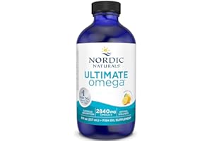 Nordic Naturals, Ultimate Omega, 2840mg Omega-3, Huile de Poisson avec EPA et DHA, Goût Citron, 237ml, Testé en Laboratoire, Sans Soja, Sans Gluten, Sans OGM