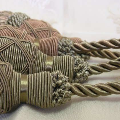 Doppelquaste 200mm – Raffhalter Gardinen /Vorhänge + Kordel Honig – Quasten Gardinen Vorhang Avideso - 5