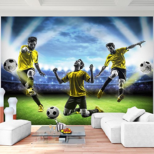 Fototapete Fussball 308 x 220 cm - Vliestapete - Wandtapete - Vlies Phototapete - Wand - Wandbilder XXL - !!! 100% MADE IN GERMANY !!! Runa Tapete 9049010a