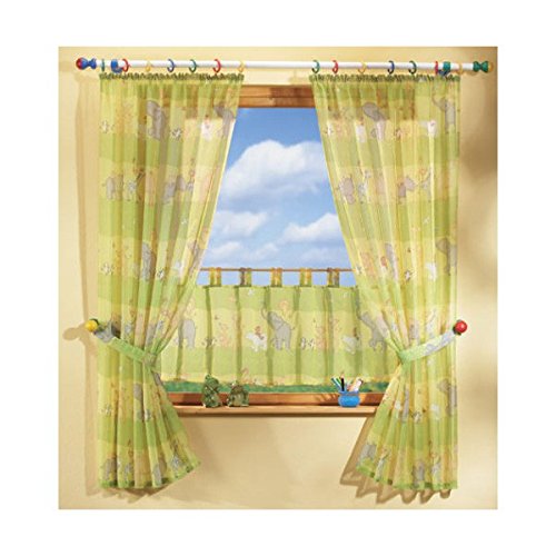 Kinderzimmer Gardine 5tlg. Set mit Tier Motiv in blau - 2