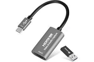 Guermok Video-Capture-Karte, USB 3.0 HDMI-auf-USB-C Audio-Capture Card, 4K/1080P60 für Gaming, Live-Streaming und Videoaufnahme, kompatibel mit Windows, Mac OS und Switch 2/1,PS 4/5