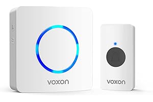 VOXON Wireless Doorbell, IP65 Waterproof Plug in Doorbell with 1,300feet / 400m Long Wireless Range, LED Flash Alerts, 60 Chimes, 5-Level Volume Door Bells Wireless Cordless (White)