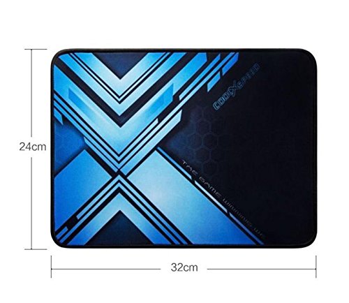 ShiRui MP02 Extended Ultra-Smooth Gaming Mauspad / Matte mit cooler Farbe - XL Großes, breites (langes) schwarzes & blaues Mousepad, genähte Kanten | 12.6"x9.45"x0.12"(Schwarz und Blau, L)