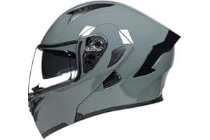 Woljay Casco Moto Modulare Integrato apribile Parasole caschi Doppia Visiera per uomo donna Scooter Adulto DOT ECER22-05