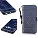 Produktbild Uposao Samsung Galaxy S7 Retro reifen Serie Lederhülle Tasche Case Cover Hülle PU Leder Schutzhülle Handy Schale Totem Blumen Muster Blau Design Backcover Flip Cover Wallet im Bookstyle mit Standfunktion Karteneinschub und Magnetverschluß Etui Flip Case