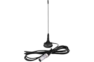 MXYVRIX Antenne TV interne DTA180 - Antenne HDTV portable pour numérique terrestre DTT, DVB-T/DVB-T2, support VHF UHF FM DAB Radio, base magnétique, pour maison et camping-car, 1,5 m - Noir