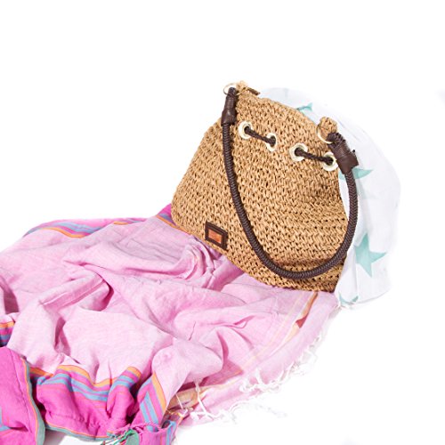 Berydale Damen Sommer Tasche aus Papier mit charmanten Strand-Charakter - 3