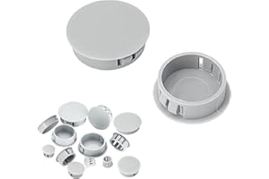 Qrity 20 Piezas Tapas de Plástico 12mm, Tornillos Embellecedor Cubre, Gris, Tapones Ciegos, Tapones para Agujeros de Perforación para Muebles