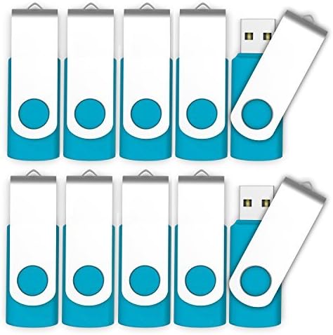 10 X MOSDART 2GB USB2.0 Bulk Flash Drives Small Capacity Swivel Thumb Drives with Jump Drive Zip Drive Memory Stick Led Indicator,Blue - 10pack(Unbranded)
