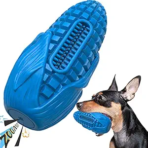 Dog Toys for Aggressive Chewers,Indestructible Tough Dog Chew Toys for Large/Medium Heavy Breed, Natural Rubber Durable Dog Squeaky Toys for Cleaning Teeth, Training and Fetching, 100% Safe,Blue