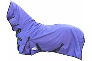 Horse Masters Turnout Rug, Waterproof, 600D, Full Neck, 300g Heavyweight, Blue & Purple (Purple, 5'9")
