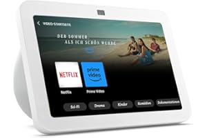 AMAZON Echo Show 8 (3.Generation, 2023) | Smarter HD-Touchscreen mit 3D-Audio, Smart-Home-Hub und Alexa | Weiß