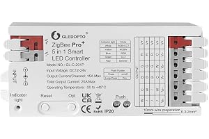 GLEDOPTO Pro+ ZigBee 3.0 LED-styrenhet 5-i-1, RGBCCT RGBW RGB CCT, 12–24 V