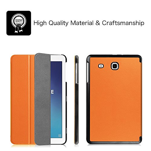 Fintie Samsung Galaxy Tab E 9.6 Hülle Case – Ultra Schlank Superleicht Ständer Smart Shell Cover Schutzhülle Etui Tasche für Samsung Galaxy Tab E T560N / T561N 24,3 cm (9,6 Zoll) Tablet-PC, Orange - 3