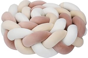 IIQI® Bettschlange Geflochten Mischfarbe Dekokissen Bettumrandung Knotenkissen-Seitenschläferkissen Kopfschutz, Sofakissen für Wohndekoration gewebtes Kissen (A1,350cm)