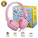 Produktbild Kopfhörer Kinder,Emooqi Kopfhörer für Kinder [Ideales Geschenk für Kinder],85dB Sichere Lautstärke Begrenzung,Faltbarer Justierbarer Stereo,Stützmikrofon-Anruf für alle Smartphones Computer(Pink)
