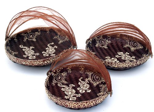 Fliegenschutz Obstkorb in 3 Größen – braun / Küche & Tisch – Größe: 35 cm Ø - 3