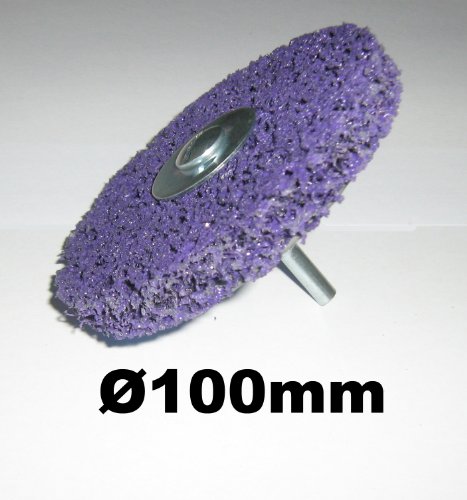 1 Stück 100mm Reinigungsscheibe + Spanndorn CBS Scheibe Bohrmaschine lila / 151220