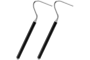 Rumyve 2pcs Collapsible Anake Hook,Stainless Steel Reptile Catch Hook,Grab Snake Control Mobile Hook Rod for Home Garden Outdoors