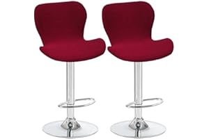 AQIGR Fundas de Sillas Elásticas de Bar,Juegos de 2/4/6 Cubiertas de Taburetes de Bar Universal Ajustable,Extraíbles y Lavables Fundas Protectora de Taburete de Cocina Giratorio con Respaldo