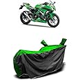 Willton™ - Kawasaki Ninja 300 New Bike Cover with Waterproof and Dust Proof Premium Polyester Fabric (Perfect Size Green Stripe)
